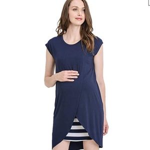 Nursing dress size Small navy stripe